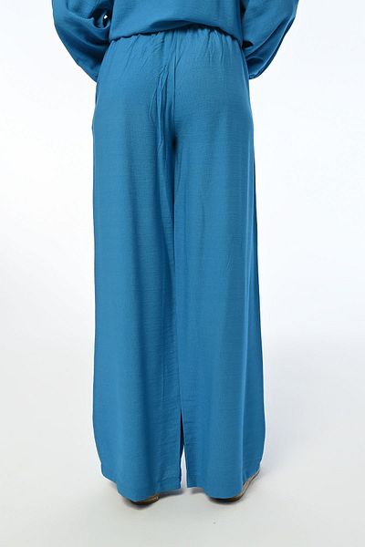 Orfeo Negro Pantaloni confortabili de damă - picior lat și talie elastică, culoare solidă