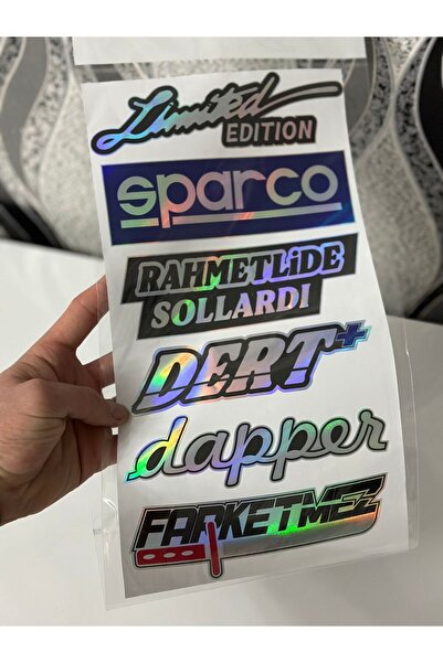 Etiket Oto Aksesuar ARABA ARKA CAM YAZILARI HOLOGRAMLI YENİ MODEL