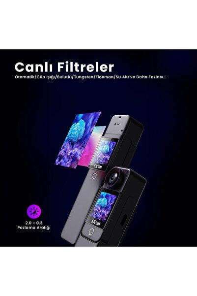 SenalStore SJCAM C300 4k Uhd 2160p Çift Ekranlı Harici Batarya Wifi 20mp 154°...