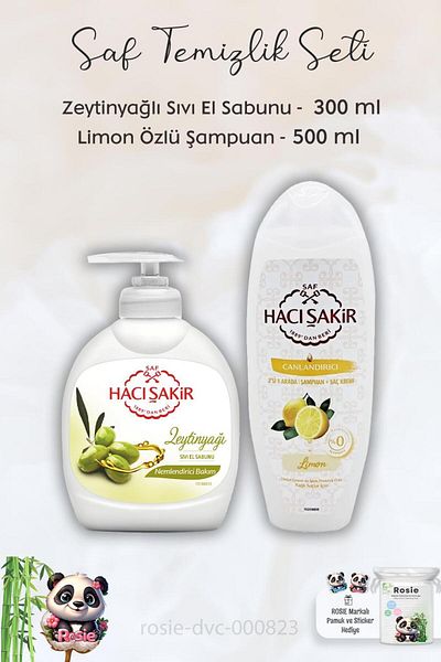 Hacı Şakir Lemon Olive Oil Liquid Soap - 300 ml and 500 ml ROSIE