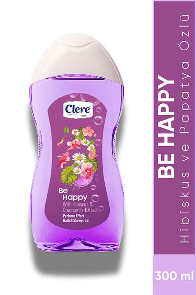Clere Be Happy Shower Gel with Hibiscus and Chamomile Extract - Perfume Effect