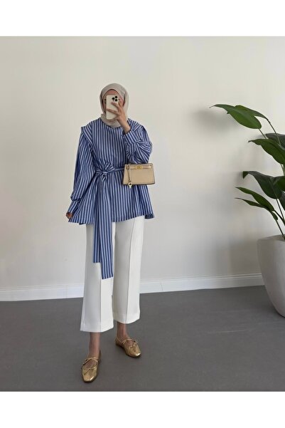 Aden aydın Scuba Kumaş Çimalı Beyaz Tok - Άνετο και κομψό παντελόνι