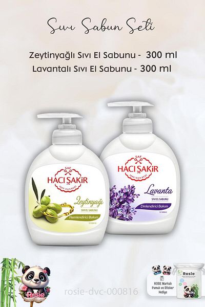 Hacı Şakir Olive Oil and Lavender Liquid Soap - 300 ml, ROSIE