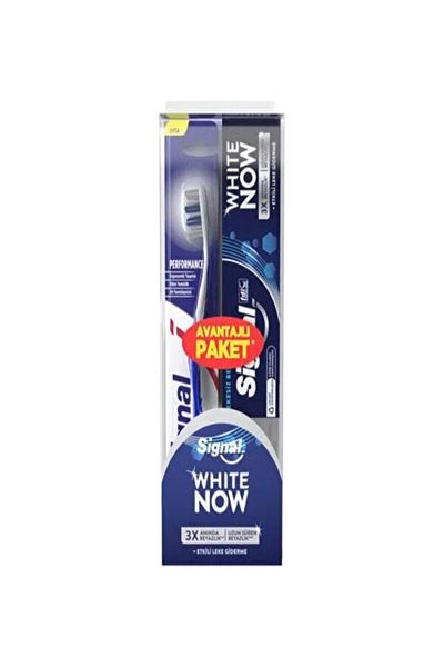 Signal White Now Set of 2 - Toothbrush and Paste (Effective Stain Removal)