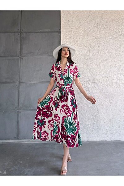 MİRVE BUTİK Long Polo Neck Buttoned Dress