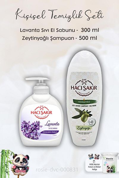 Hacı Şakir Lavender 300 ml Relaxing Liquid Soap and Olive Oil ROSIE 500 ml Shampoo