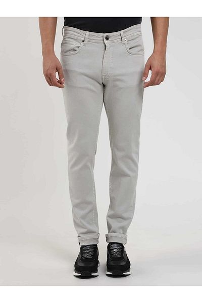 Dufy Ανδρικό Slim Fit Bone ίσιο παντελόνι - 107129