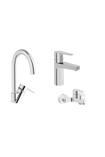 Artema Nora S üçlü set Lavabo+Banyo+Eviye Bataryası Krom A42878+A42870+A42871