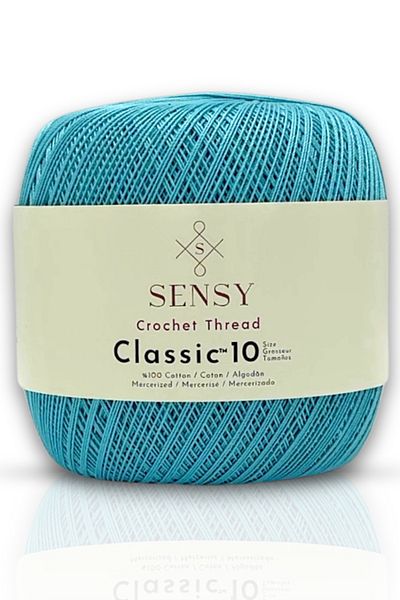 SENSY 100% bumbac mercerizat - bumbac egiptean Giza Baby Blue Classic 10 fire de croșetat