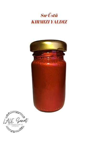 Lale Sanat Sır Üstü Kırmızı Yaldız Boya 50 gr (ÇİNİ-SERAMİK-CAM-PORSELEN VB.)