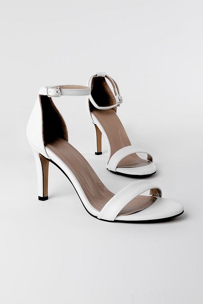 Lal Shoes & Bags Pride White Single Strap Women's Heeled Shoes