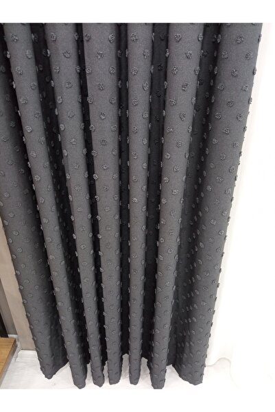 Vinaldi Monchester 375453 -773 Anthracite Linen Backdrop Curtain Single Wing Frequent Pleat