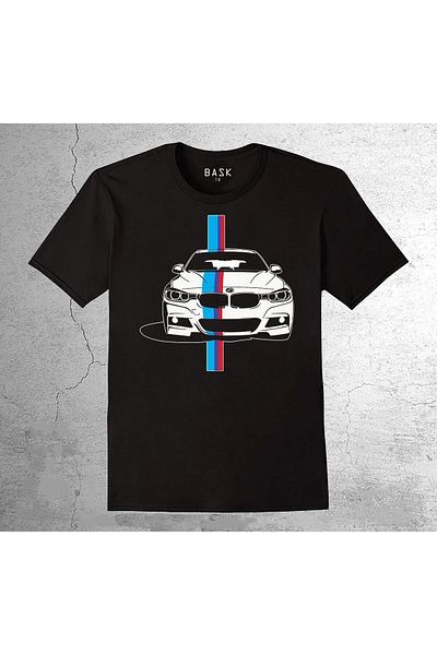 MAGORS Tricou din bumbac pentru bărbați și copii - decolteu, mașină sport imprimată