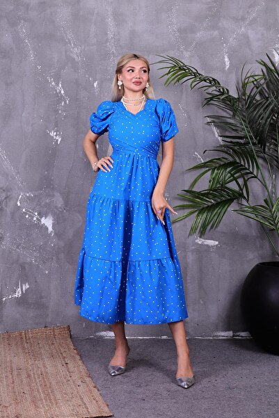 ZEYWEAR فستان بوبلين برباط من الأمام إلى الخلف