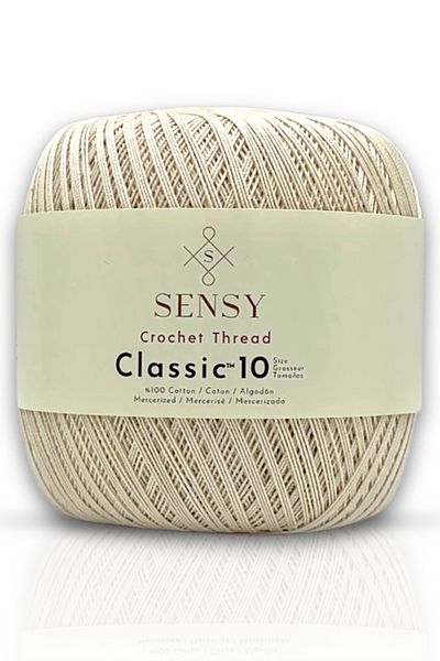 SENSY 100% Mercerized Cotton - Classic 10 Crochet Thread, Lace Thread, Giza Corn Cotton Ecru