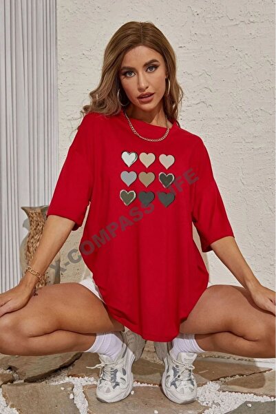 x-compass life شورت نسائي من القطن كبير الحجم ومغطى ملون ومطبوع