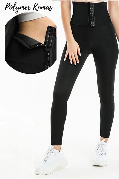 Esbersi Agrafli Sauna Thermal Tights Slimming Slimming Fat Burning Set Weight Loss Toning High Waist Tights