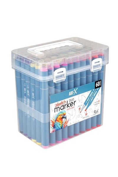 GLANCE ART-X 60-Piece Double Sided Sketch Marker Pen Set