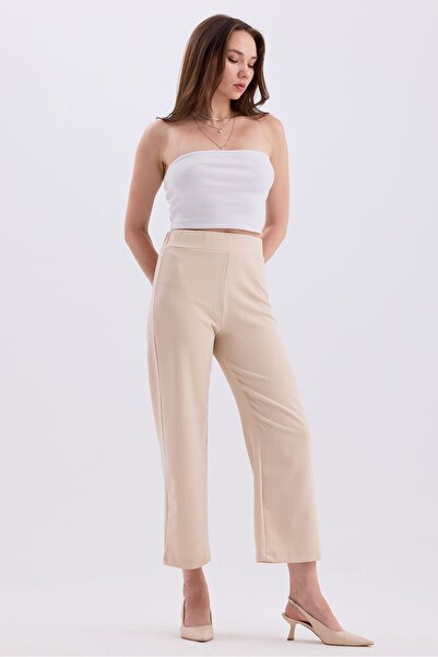 MD trend Striped Double Breasted Blazer and Trousers Set - Foldable Sleeves