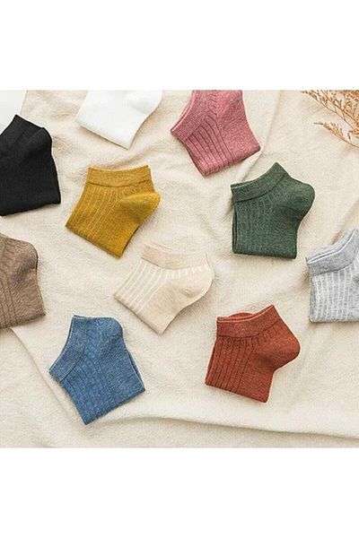 SOYTEMİZ Booties Socks Comfortable Flexible Cotton 8 Pairs