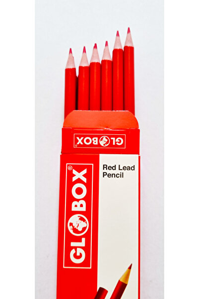 Modellino 12'li Kırmızı Kopya Kalemi Globox  Red Lead Pencil