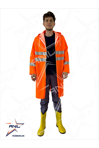 Anıl Yağmurluk Reflective Raincoat Chest Double Row Sleeve Single (Normal Col...