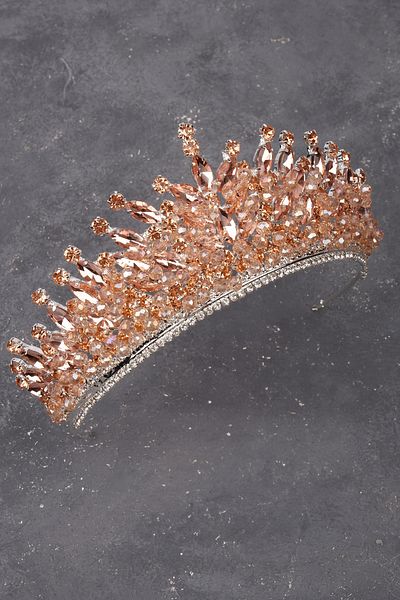 Hayalperest boncuk Crystal Jewelled Bead Embellished Crown Honey for Bride and Henna Wedding