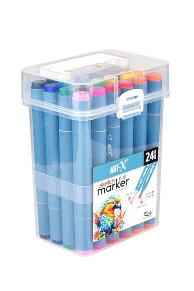 GLANCE ART-X Sketch 24-Piece Marker Pen Set - Double Sided
