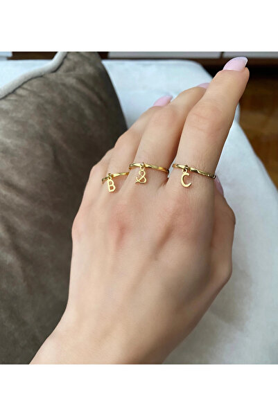 Glorria Kişiye Özel Sallantılı Harf Gümüş Yüzük