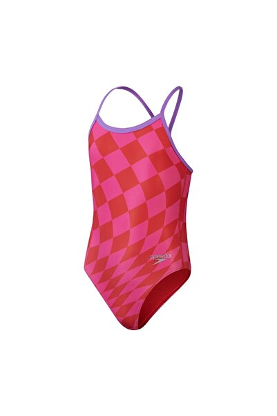 SPEEDO Allover Digital V Back Kız Çocuk Yüzücü Mayosu