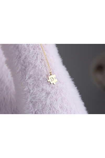 Glorria Kişiye Özel Harfli Puzzle Gümüş Kolye