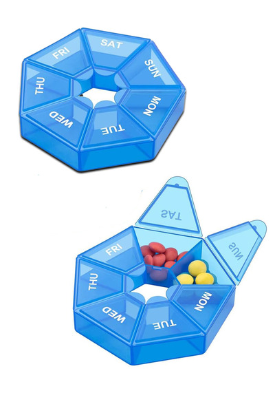 KRİZANTEM İlaç Saklama Kabı Günlük Haftalık İlaç Düzenleyici Şeffaf Plastik H...