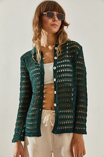 Bianco Lucci Openwork Women's Cardigan -20246147