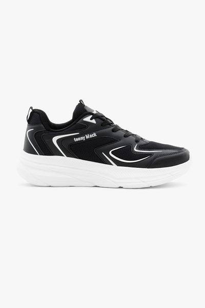 Tonny Black Pantofi sport unisex cu șireturi, cu talpă Faylon, alb-negru