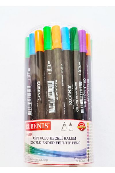 Modellino 50S Double Ended Felted Pen 04Mm-1Mm Rbns F-1750 Assorted Color