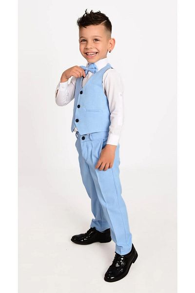 Terry 6-13 Years Boys Steam 3 Button Chain Vest Suit