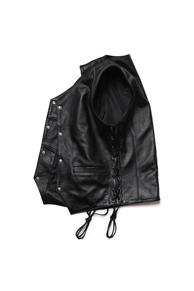 NYC GİYİM TEKSTİL Genuine Leather Side Leather Laced Zik Vest