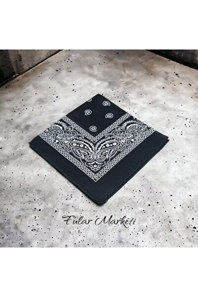 BANDANA MARKETİ Add 4 to the Basket Pay 3 Promotional 100% Cotton Black Ethnic Pattern Bandana Unisex Price Is for 1 Piece