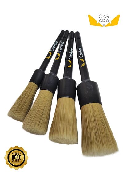 CarAda Auto Detail Brush Set (4 pcs) Premium Series, Soft+organic bristle