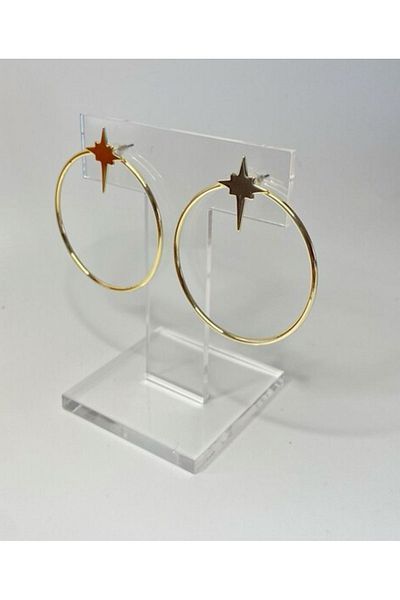 Atelier Licia Polar star detailed hoop earrings