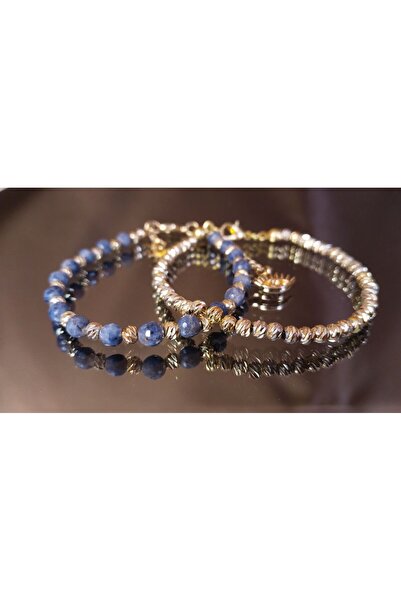 kuartz Safir bilelik gold dorika bileklik. Uzman tarafından onaylanmış test e...