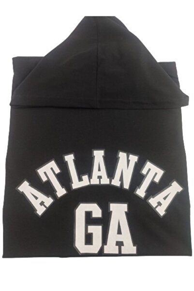 EFFRENATU Unisex Μαύρο μπλουζάκι Atlanta με κουκούλα