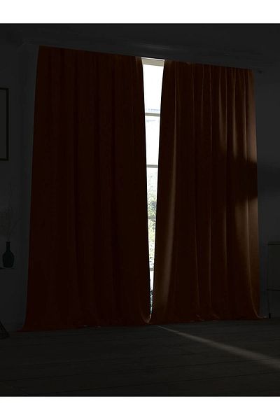 oğur dikimevi Brown Blackout Blackout Curtain - Light Proof and Thermal