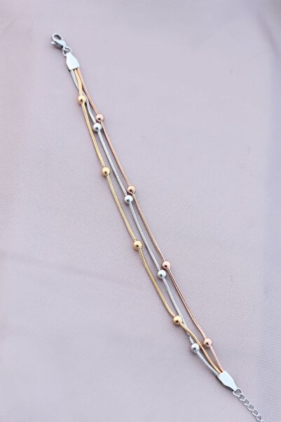 Clariss سوار نسائي بسلسلة كروية فضية اللون (فولاذ 316L)