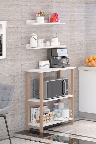 Ekinokshome Coffee Colored Children's Corner - White Natural Standing, Multi-Purpose Organizer