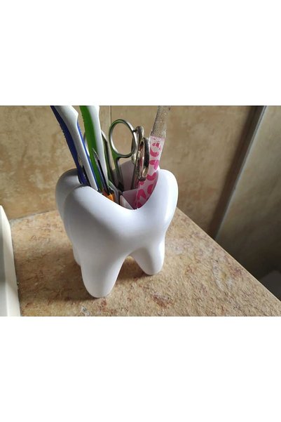 CESCRAFT White Tooth-Shaped Toothbrush And Toothpaste Box