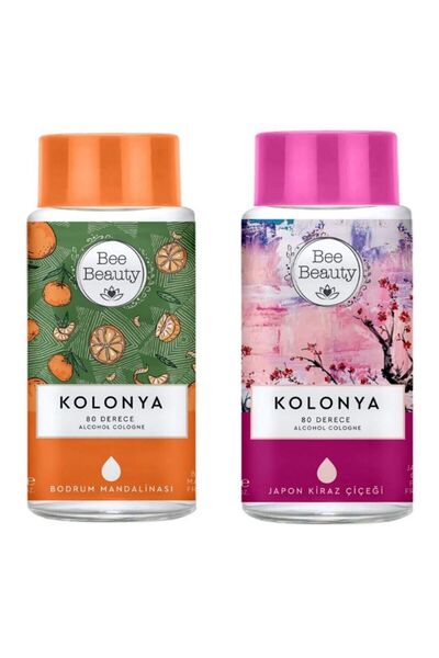 Bee Beauty Bodrum Mandalinası Kolonya 330 ml + Japon Kiraz Çiçeği Kolonya 330 ml