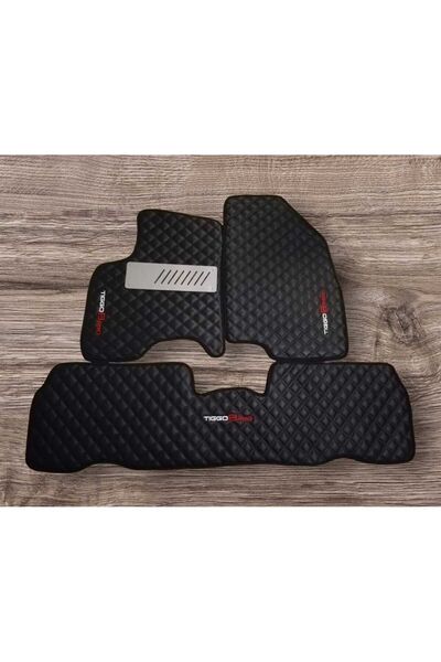 BalcıoğluSRV TIGGO 8 PRO UYUMLU TOPUK DESTEKLİ DERİ KAPİTONE OTO PASPAS TAKIMI