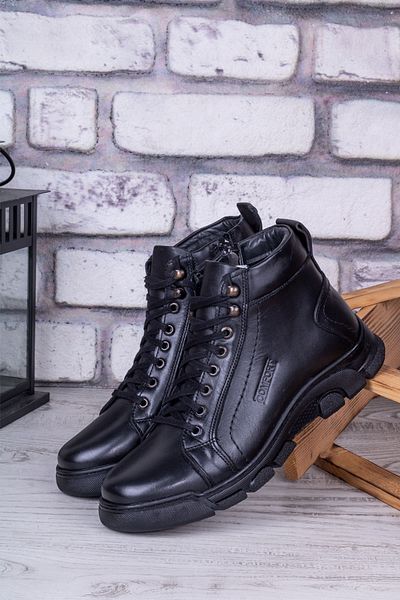 Ghattix Ανδρικές μπότες Zatta Winter από γνήσιο δέρμα με φερμουάρ