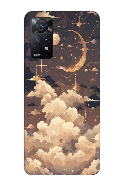 SUPER FRAME Xiaomi Redmi Note 11 PRO Uyumlu Bulutlar Tasarımlı Şeffaf Telefon...